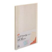 TCF-A4-30Y クリアファイル A4タテ 30ポケット 背幅17mm イエロー 10冊セット 汎用品 (710-4107)