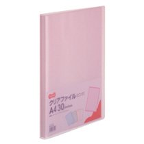 TCF-A4-30P クリアファイル A4タテ 30ポケット 背幅17mm ピンク 10冊セット 汎用品 (710-4114) 