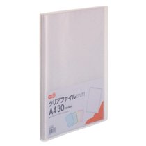 TCF-A4-30C クリアファイル A4タテ 30ポケット 背幅17mm クリア 10冊セット 汎用品 (710-4121) 