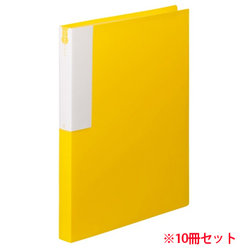 TCBA4-36Y クリヤーブック A4タテ 36ポケット 背幅24mm イエロー 10冊セット 汎用品 (719-0841)