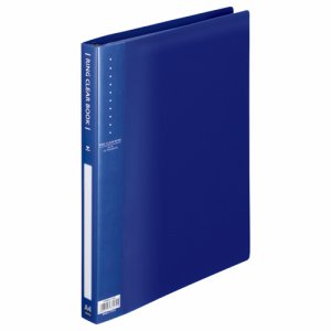 ORBA4-10B リングクリヤーブック A4タテ 30穴 10ポケット付属 背幅25mm ブルー 汎用品 (411-8374)