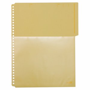 KINGJIM 103HPキイ ハーフポケット A4タテ 30穴 黄 103HP (112-7706) 1パック=10枚