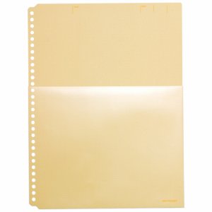 KINGJIM 108HPキイ ハーフポケット厚口 A4タテ 30穴 黄 108HP (313-3804) 1パック=10枚