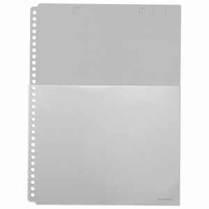 KINGJIM 108HPクロ ハーフポケット厚口 A4タテ 30穴 黒 108HP (313-3811) 1パック=10枚
