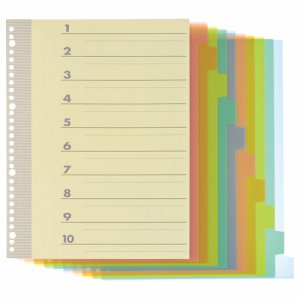 TI-A4-10P インデックス(PP) A4タテ 2・4・30穴 10山1組 20パックセット 汎用品 (910-6487)