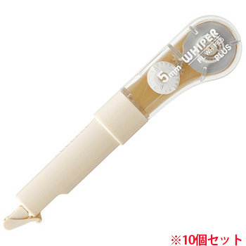 PLUS WH-1905 IV 修正テープ ホワイパーPL 5mm幅×6m BUTTER CREAM アイボリー 10個セット