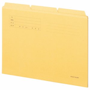OSA4-CF3Y カットフォルダー3山 A4 イエロー 30冊セット 汎用品 (911-7365) 1セット＝30冊(3冊×1