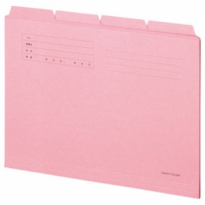 OSA4-CF4P カットフォルダー4山 A4 ピンク 40冊セット 汎用品 (911-7403) 1セット＝40冊(4冊×10