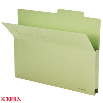 TOA4-CFG 持ち出しフォルダー A4 グリーン 10冊パック 汎用品 (215-7825) 1パック＝10冊