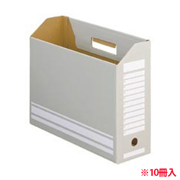 78-102 ボックスファイル A4ヨコ 背幅100mm グレー 10冊パック 汎用品 (311-7965) 1パック=10冊