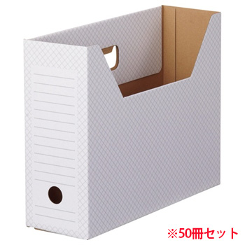 TWBF-A4E-M ホワイトボックスファイル A4ヨコ 背幅100mm グレー 1セット50冊 汎用品 (911-5739)