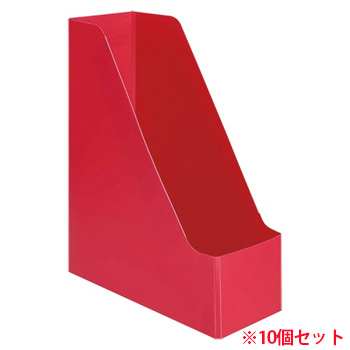 TPT-A4-RD PP製組立式ボックスファイル A4タテ レッド 10個セット 汎用品 (914-4184) 1セット=10個