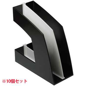 ソニック FB-708-D ファイルボックス 仕切板付 A4タテ 背幅107mm ブラック (910-8377) 1セット=10
