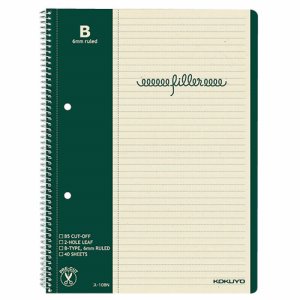 コクヨ ス-10BN フィラーノート(スパイラルトジ) B5 2穴 B罫(マージン罫入) 40枚 (018-5950)