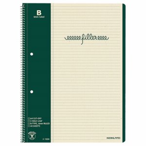 コクヨ ス-15BN フィラーノート(スパイラルトジ) A4 2穴 B罫(マージン罫入) 40枚 (018-5974)