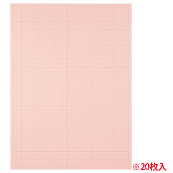 TMH50-P 模造紙(プルタイプ) 本体 788×1085mm 50mm方眼 ピンク 汎用品 (814-4102) 1ケース=