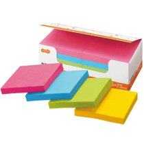 S7575AS-10 強粘着ふせん 75×75mm 4色 1セット30冊 汎用品 (910-0963) 1セット=30冊(10冊