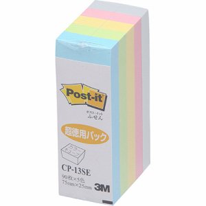 3M CP-13SE ポスト・イット ふせん カラーキューブ 超徳用 75×25mm パステルカラー混色5色 (115-6867