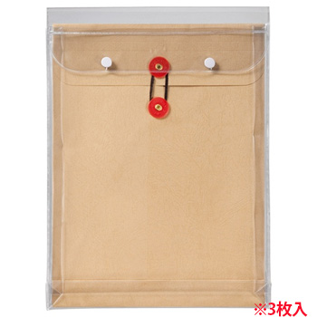 ピース 912-30 マチヒモ付ビニール保存袋 レザック 角2 184G /M2 茶 業務用パック (517-5673) 1パ