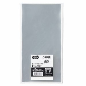 TOP120 OPP袋 フラット 長3 120×235mm 汎用品 (517-7165) 1パック=100枚