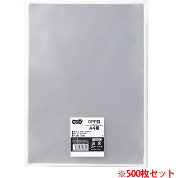 TOP225 OPP袋 フラット A4用 225×310mm 1セット500枚 汎用品 (910-6767) 1セット=500枚