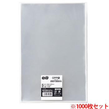 TOP200 OPP袋 フラット 200×300mm 1セット1000枚 汎用品 (912-3802) 1セット=1000枚(1