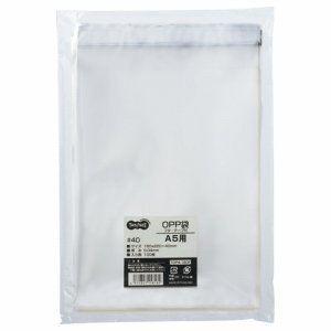 TOP4-160F OPP袋 フタ・テープ付 A5用 160×220+40mm 汎用品 (817-2457) 1パック=100枚
