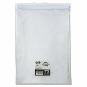 TOP4-225F OPP袋 フタ・テープ付 A4用 225×310+40mm 汎用品 (817-2433) 1パック=100枚