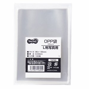 TOP95 OPP袋 フラット L判写真用 95×135mm 汎用品 (814-8025) 1パック=100枚