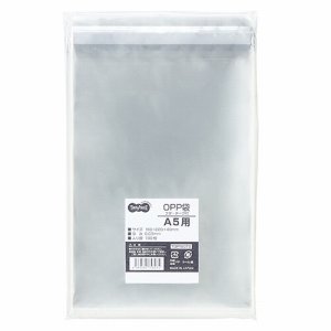 TOP160TS OPP袋 フタ・テープ付 A5用 160×220+40mm 汎用品 (216-5570) 1パック=100枚