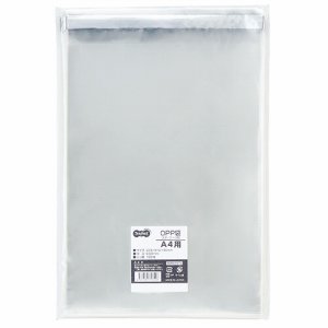 TOP225TS OPP袋 フタ・テープ付 A4用 225×310+40mm 汎用品 (216-5594) 1パック=100枚