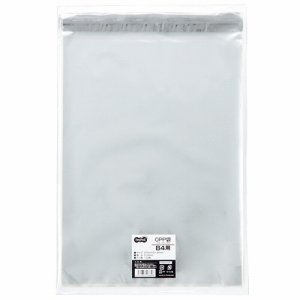 TOP270FT OPP袋 フタ・テープ付 B4用 270×370+40mm 汎用品 (018-5013) 1パック=100枚