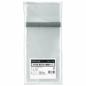 OPPD-N3 OPP袋 フタ・テープ付 胴糊タイプ 長3 120×235+40mm 汎用品