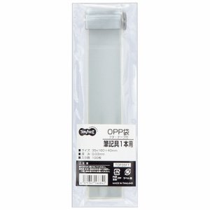TOP35FT OPP袋 フタ・テープ付 筆記具1本用 35×160+40mm 汎用品 (018-5037) 1パック=100枚