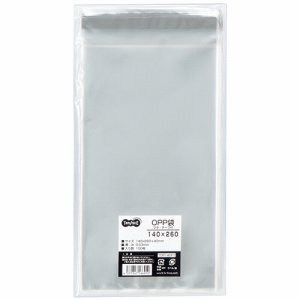 TOP140FT OPP袋 フタ・テープ付 140×260＋40mm 汎用品 (018-5136) 1パック＝100枚