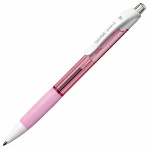 TS-SB05-CP ノック式油性ボールペン(なめらかインク) 0.5mm 黒 (軸色:クリアピンク) 汎用品 (816-904