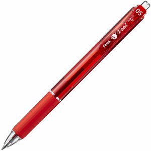ペンテル BXB115-B 油性ボールペン ビクーニャ フィール 0.5mm 赤 BXB-115B (912-8275) 1セッ