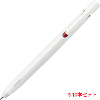 ゼブラ BAS88-R 油性ボールペン ブレン 0.5mm 赤 (軸色:白) (914-3547) 1セット＝10本