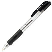 TS-07-CBK ノック式油性ボールペン 0.7mm 黒 (軸色:クリア) 汎用品 (015-6914) 1箱＝10本