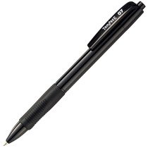 TS-07-BBK ノック式油性ボールペン 0.7mm 黒 (軸色:黒) 汎用品 (015-6938) 1箱＝10本