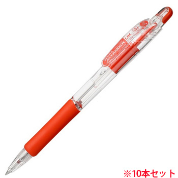 ゼブラ BNS10-R 油性ボールペン ジムノックUK 0.5mm 赤 (914-4696) 1セット=10本