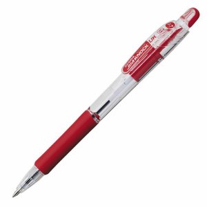 ゼブラ BN10-R 油性ボールペン ジムノックUK 0.7mm 赤 (718-9296) 1セット＝10本