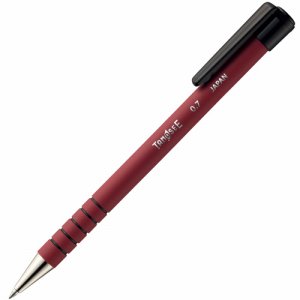 TS-RB07-RD ノック式油性ボールペン ラバー軸 0.7mm 赤 汎用品 (015-7423)