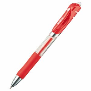 SW-P501-RD ノック式ゲルインクボールペン 0.5mm 赤 1セット（10本） 汎用品 (910-4909) 1セット＝