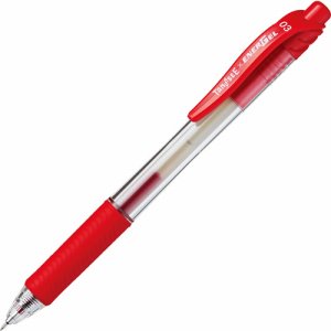 BLN103OTSB ノック式ゲルインクボールペン ニードルタイプ 0.3mm 赤 汎用品 (111-6313)