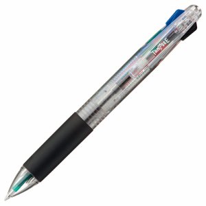 16-8365202 油性4色ボールペン 0.7mm (軸色 クリア) バネクリップ仕様 汎用品 (814-2931)