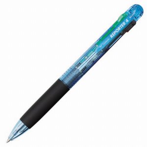 トンボ BC-FRC40 4色油性ボールペン リポーター4 0.7mm (軸色 透明ブルー) (216-2799)