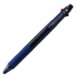 三菱鉛筆 SXE340038T.9 ジェットストリーム 3色ボールペン 0.38mm 軸色透明ネイビー (819-5371)
