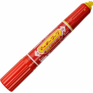 ゼブラ P-YYT21-R 油性マーカー マッキーワーク 角芯太字+丸芯細字 赤 (311-6540)