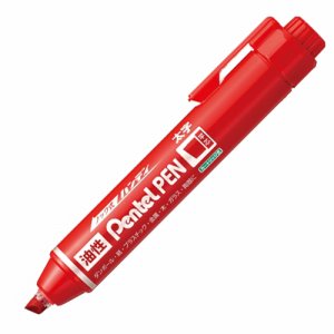 ペンテル NXN60-B 油性マーカー ノック式ハンディ PENTEL PEN 太字平芯 赤 (619-4017)